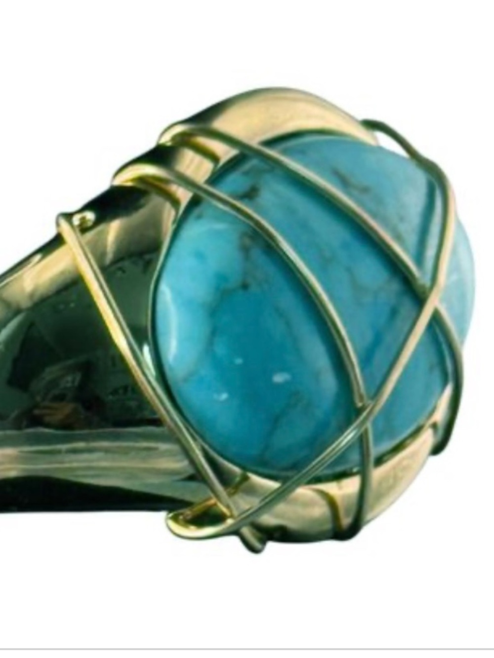 RLM Robert Lee Morris Signed Studio Modernist Open Cuff Bracelet With Caged Faux